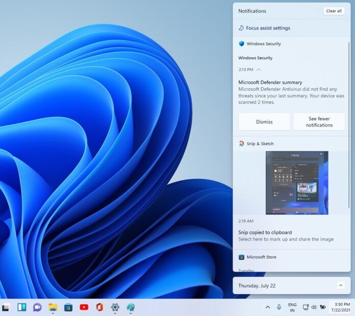 微软发布Windows 11 Build 22000.100预览版更新