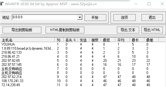 WinMTR软件64位中文版