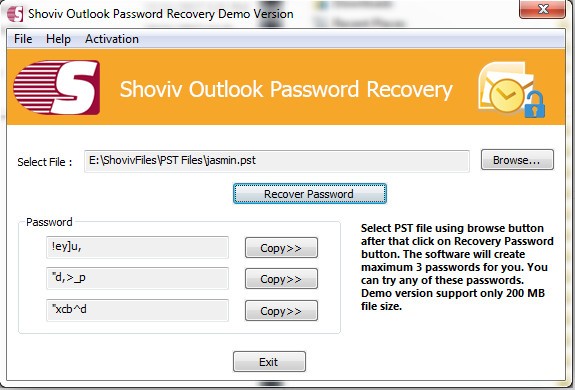 Shoviv Outlook Password Recovery(Outlook文件密码恢复)