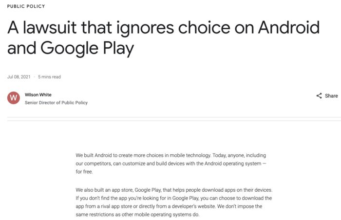 谷歌回应反垄中断诉讼：别搞错了，我们比苹果开放
